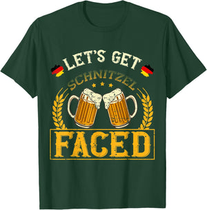 Let's Get Schnitzel Faced Oktoberfest German - Funny German T-Shirt - T-Shirt | Forest