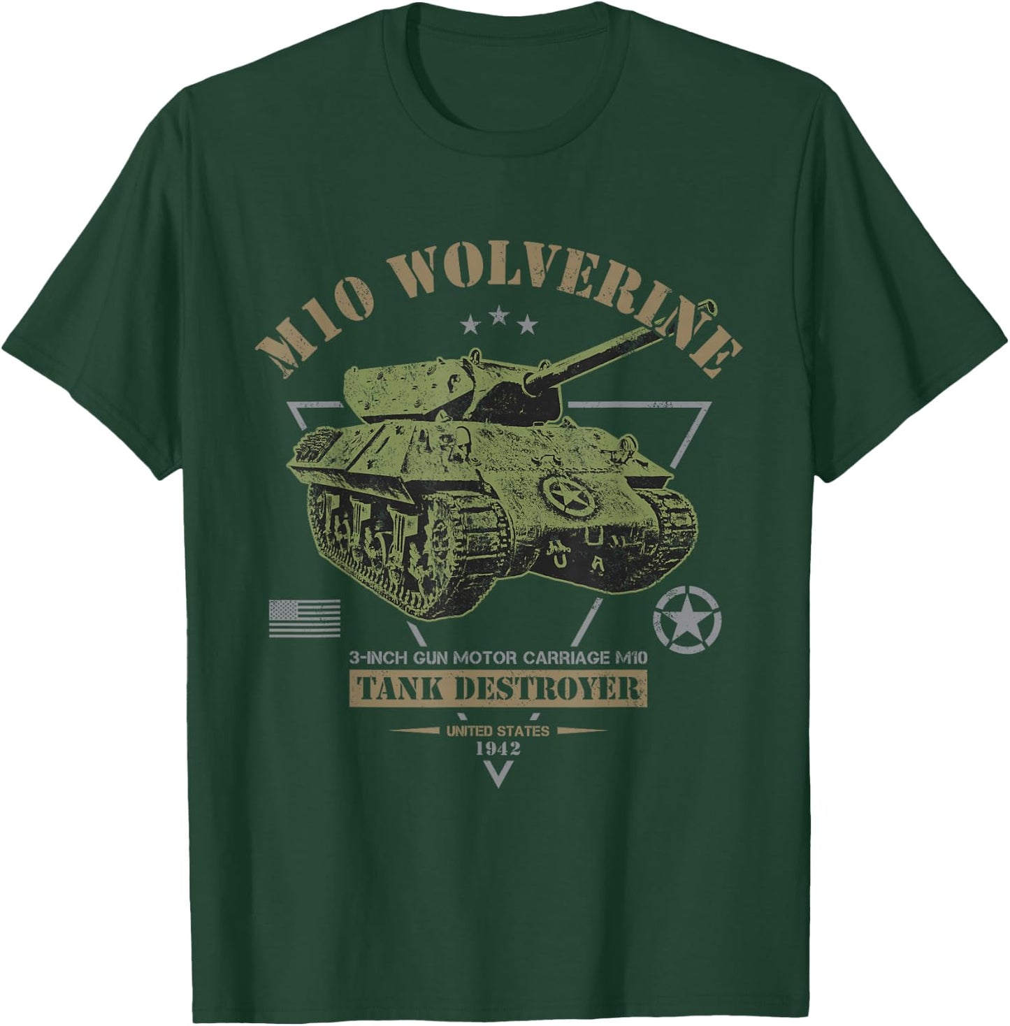 M10 "Wolverine" Tank Destroyer T-Shirt - T-Shirt | Forest