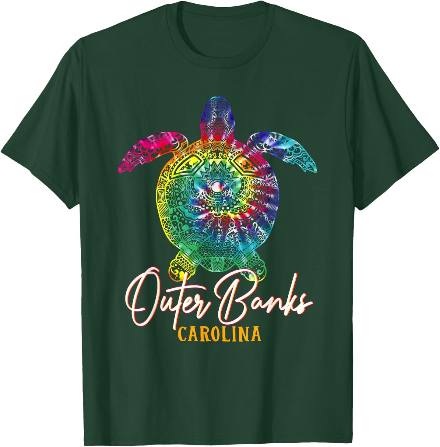 Outer Banks Tie Dye Sea Turtle Carolina Family Vacation T-Shirt - T-Shirt | Forest