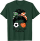 Busy Raising Ballers messy bun women's basketball soccer mom T-Shirt - T-Shirt | Forest