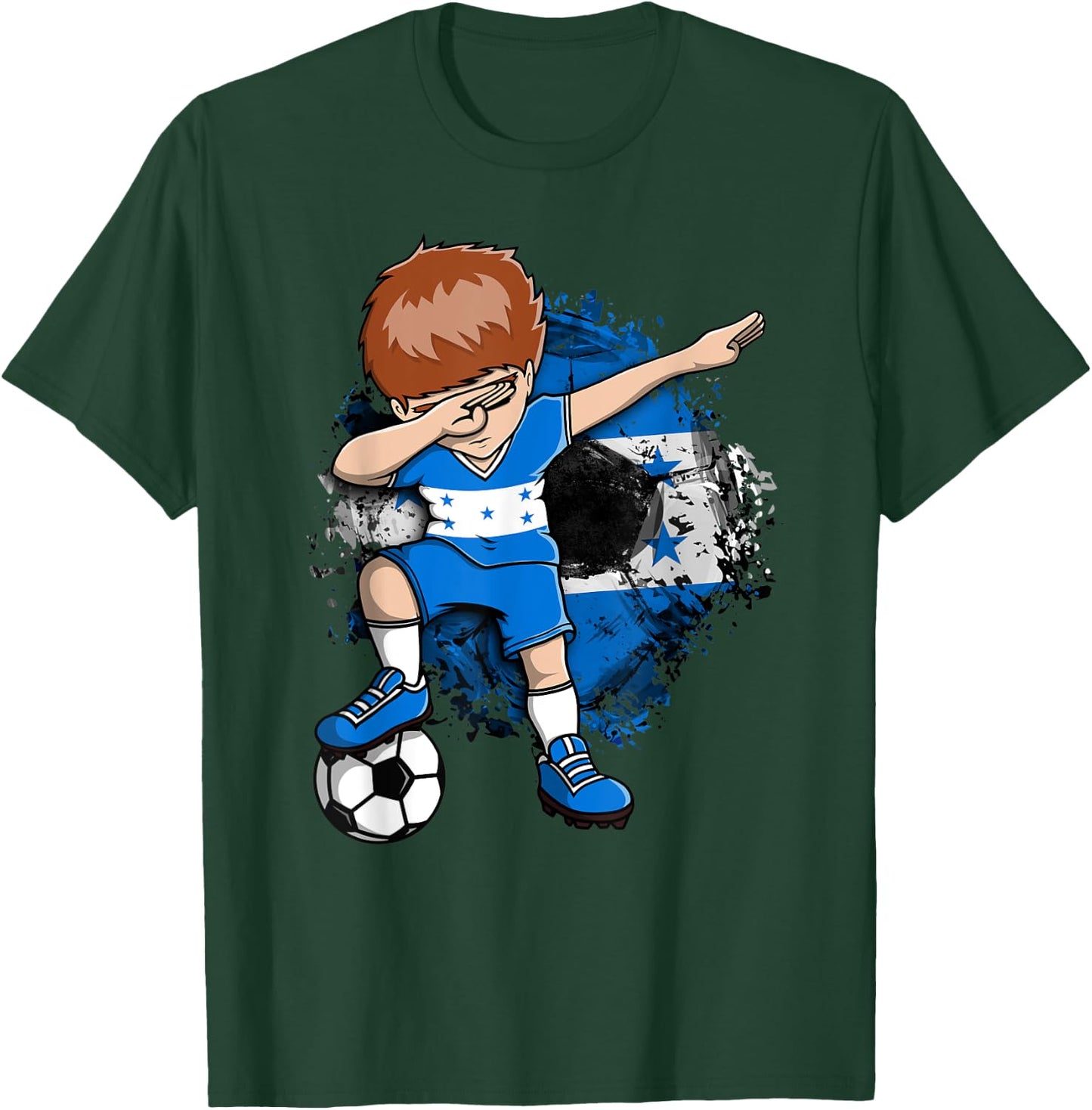 Dabbing Soccer Boy - Honduras Jersey Honduran Football Fans T-Shirt - T-Shirt | Forest