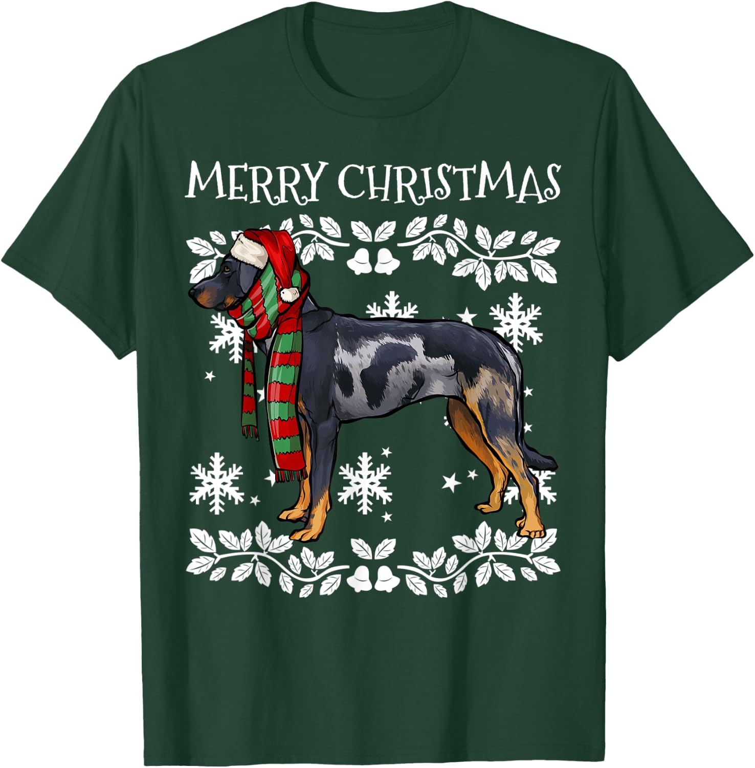 Merry Christmas Ornament Beauceron Xmas Santa T-Shirt - T-Shirt | Forest