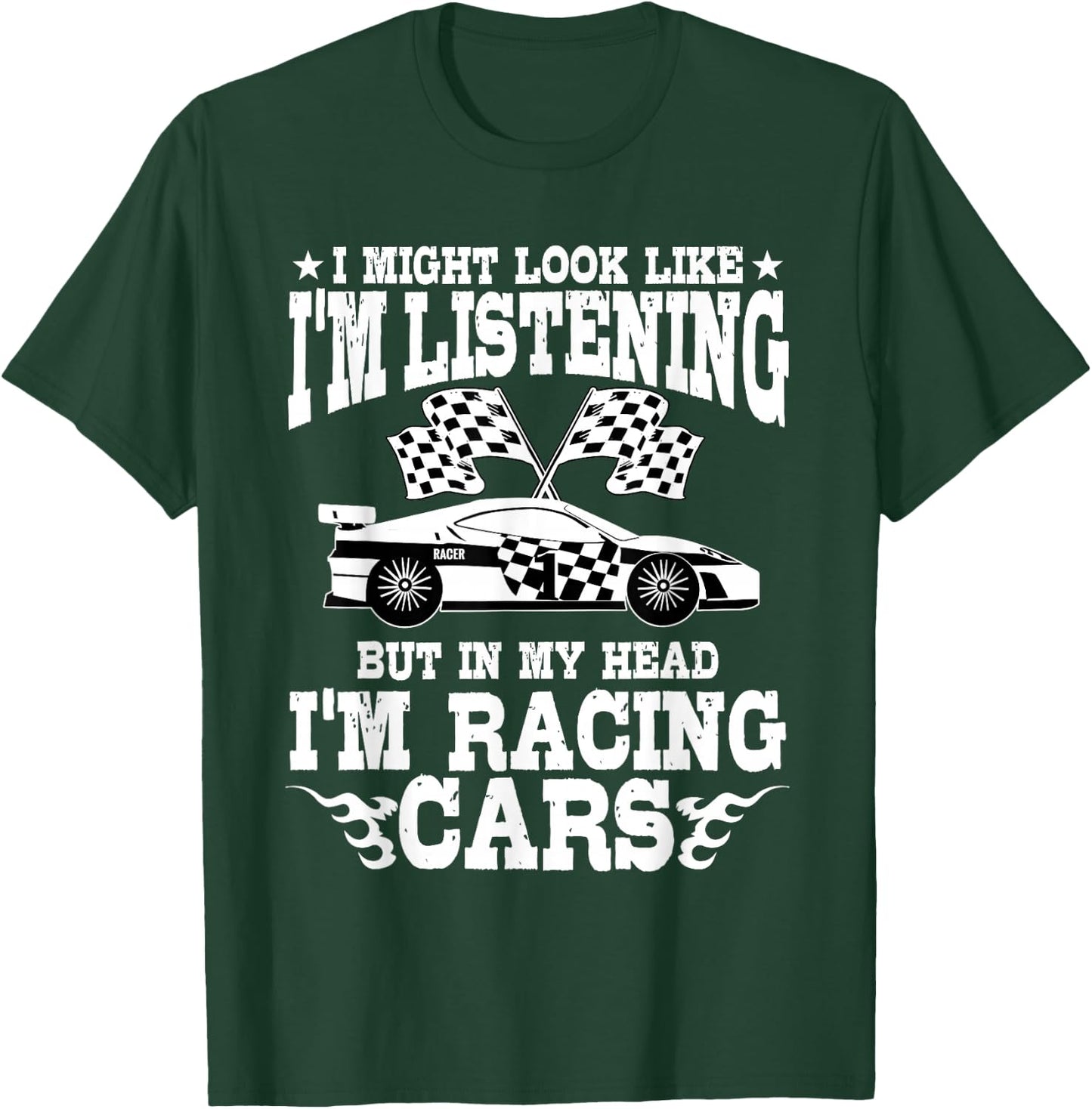 Racer Race Fast Cars Track Racetrack Racing Racers Raceday T-Shirt - T-Shirt | Forest