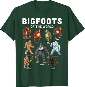 Bigfoot Shirt Bigfoots Of The World Cryptid Cryptozoology T-Shirt - T-Shirt | Forest