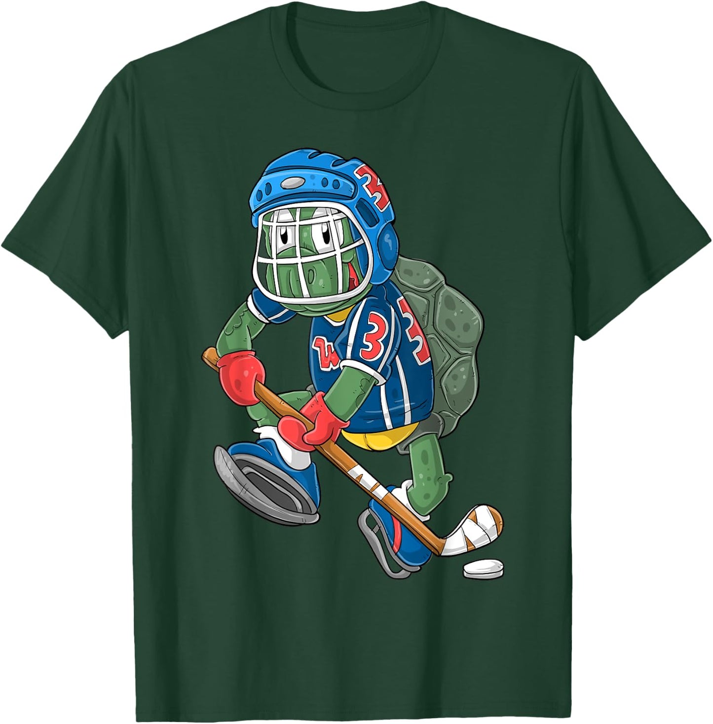 Ice Hockey Player Turtle T-Shirt - T-Shirt | Forest