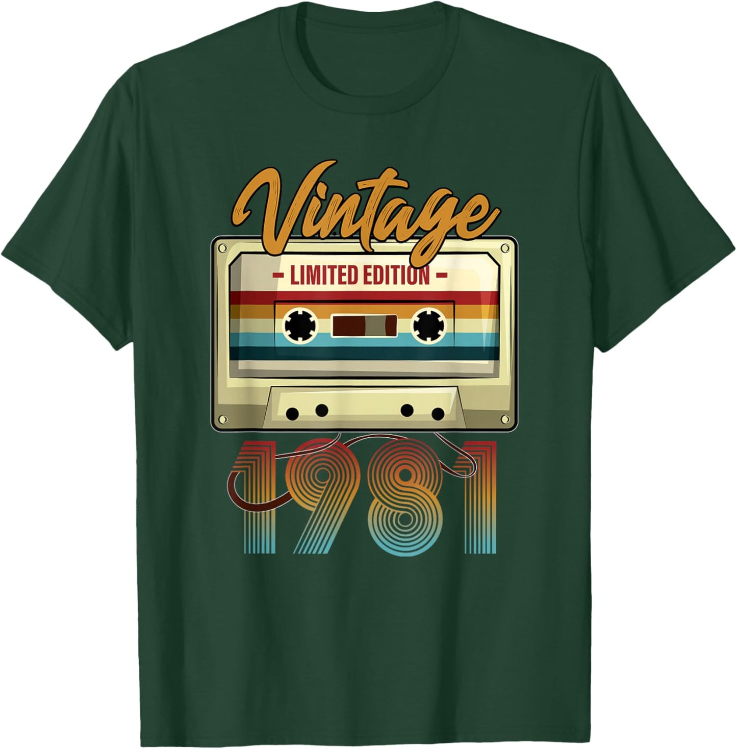 Vintage 1981 44th birthday cassette tape women B-day T-Shirt - T-Shirt | Forest