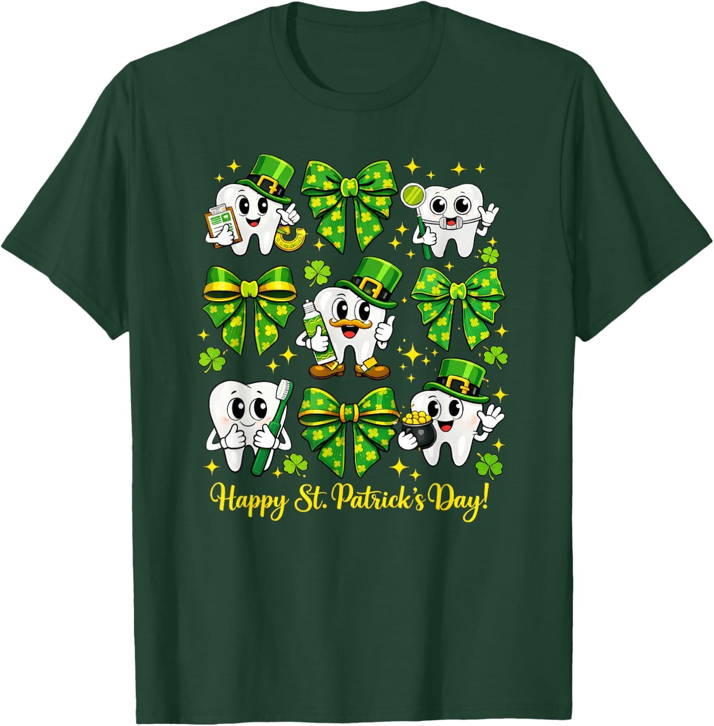 St Patrick Dentist Dental Teeth T-Shirt - T-Shirt | Forest