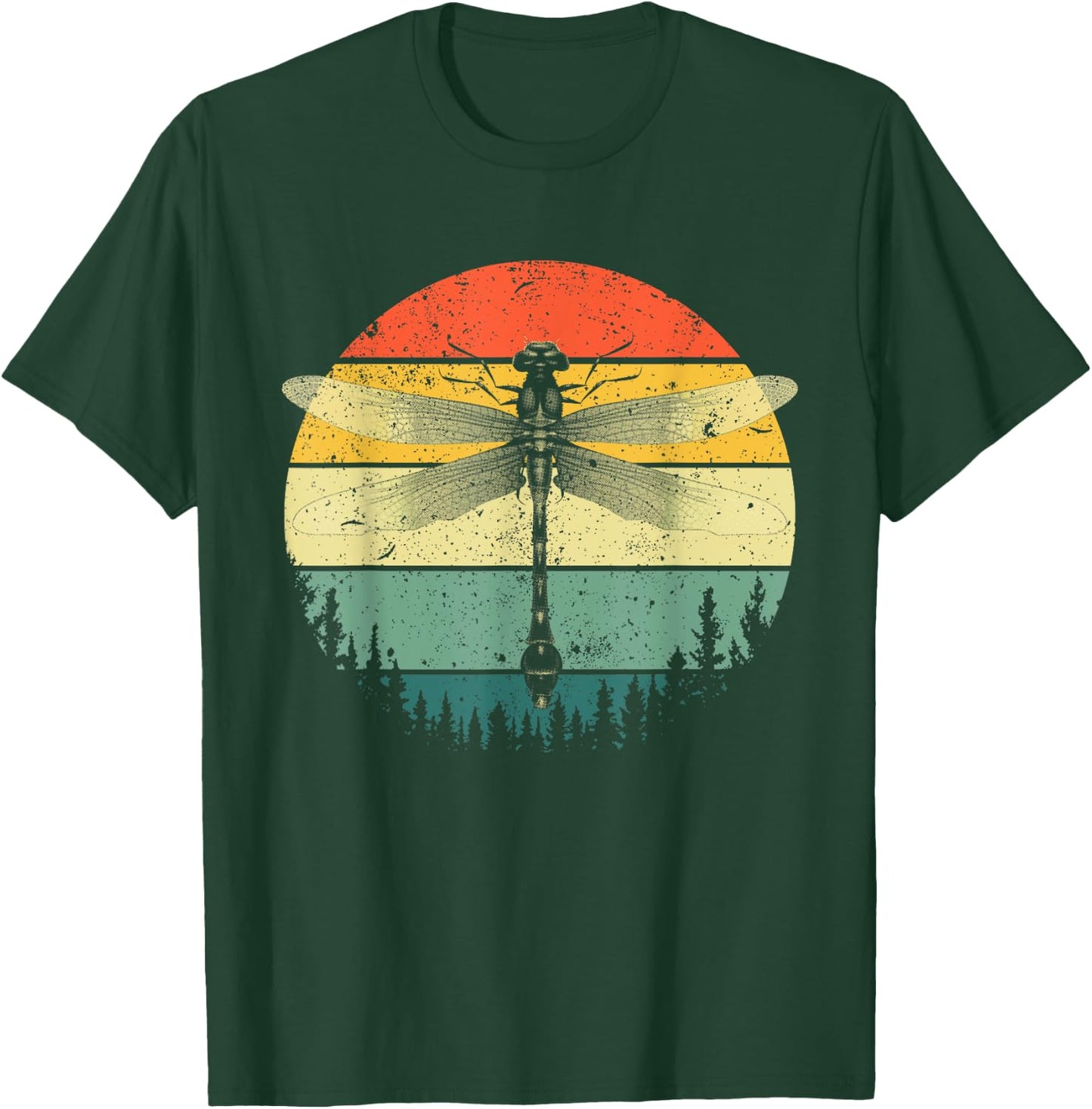 Cool Dragonfly Art Men Women Retro Nature Insect Entomology T-Shirt - T-Shirt | Forest