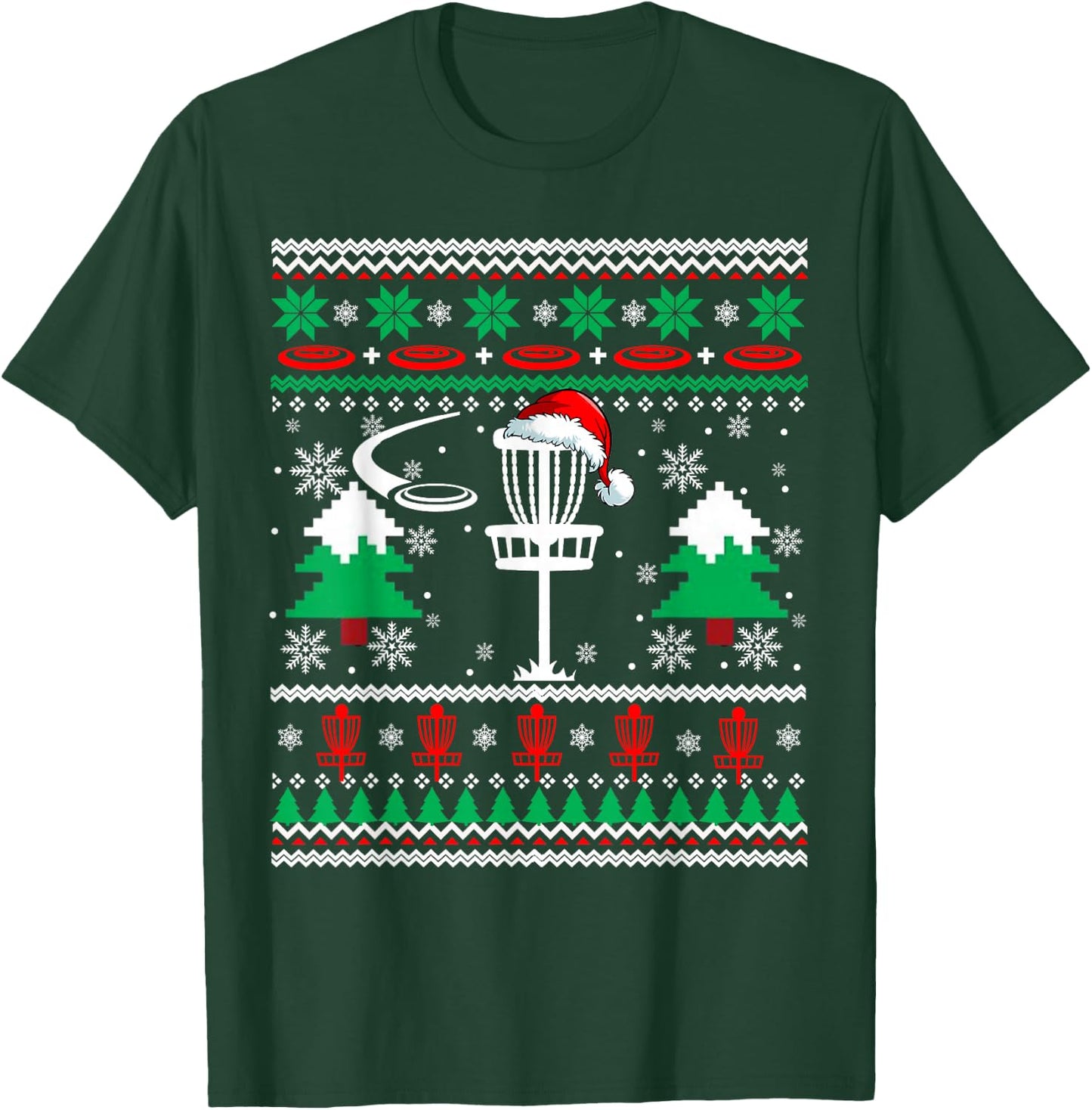 Santa Disc Golf Xmas Sweater Santa Disc Golf Sport Player T-Shirt - T-Shirt | Forest