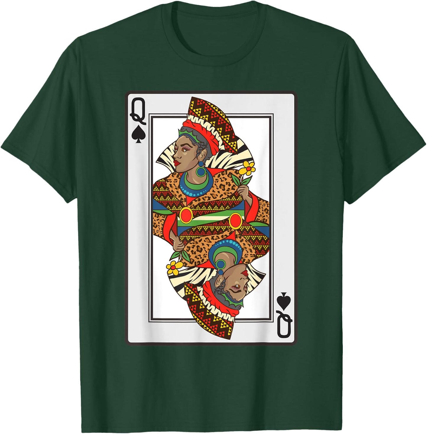 Queen Spades African American Card Halloween Gift T-Shirt - T-Shirt | Forest