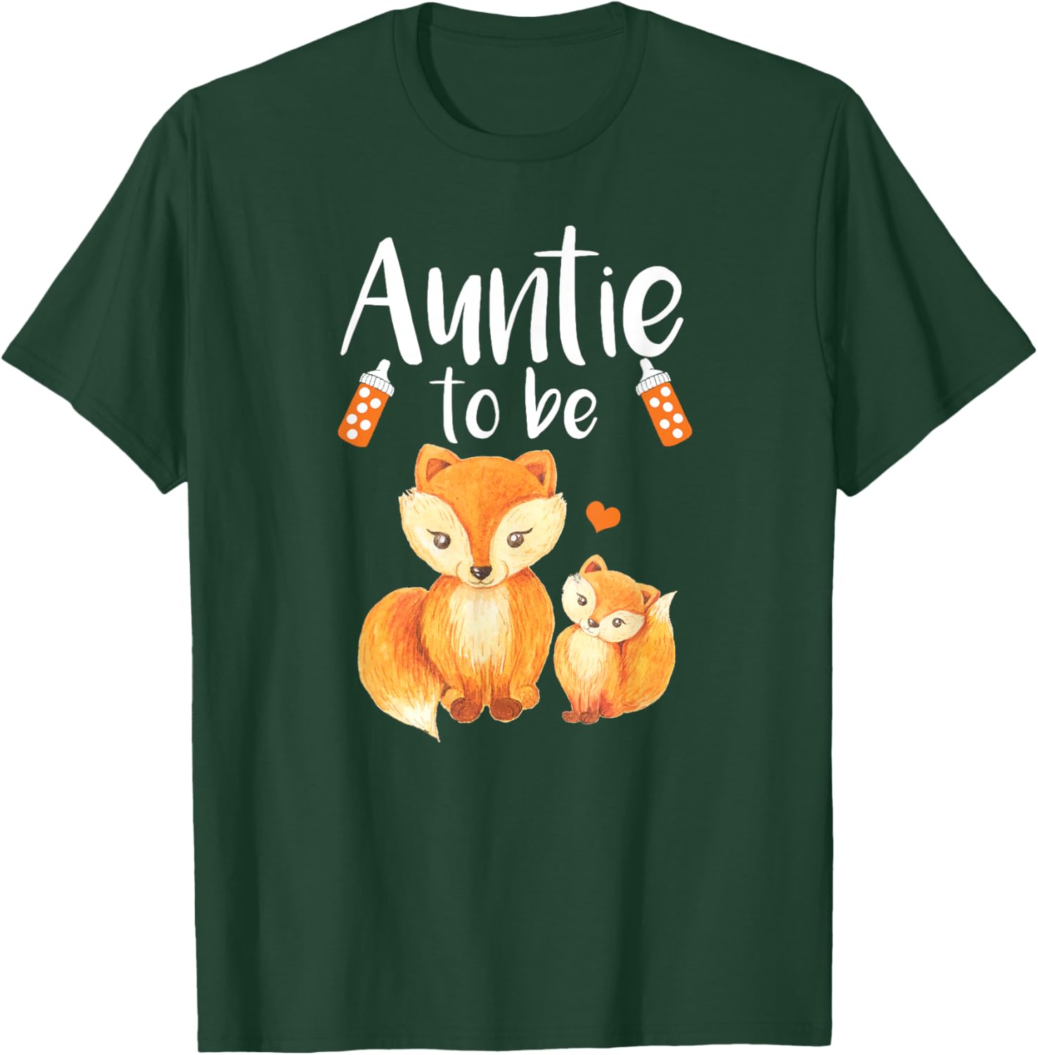 Auntie To Be Fox Baby Shower Cute Forest Animal T-Shirt - T-Shirt | Forest