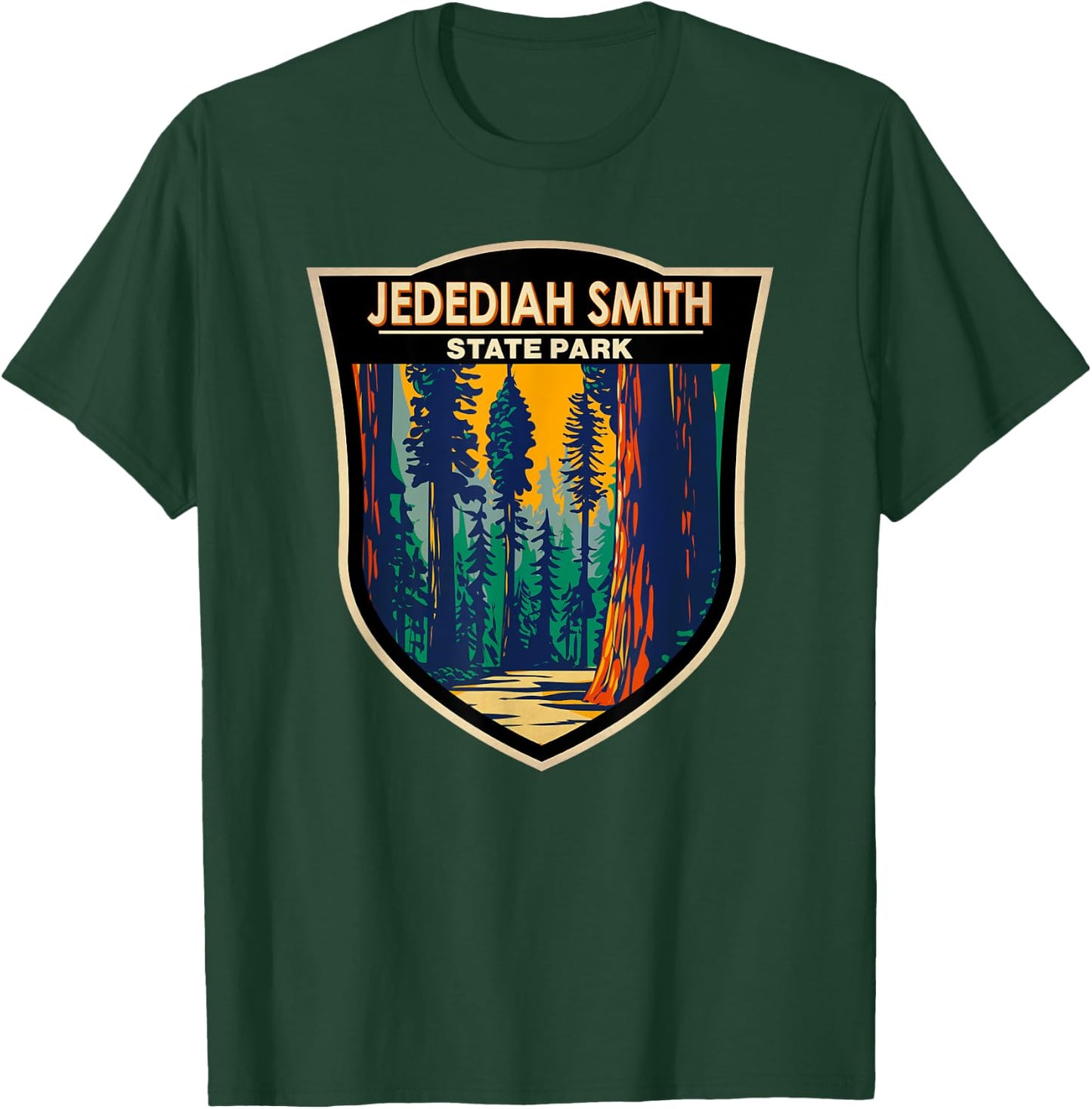 Jedediah Smith Redwoods State Park California Badge Vintage T-Shirt - T-Shirt | Forest