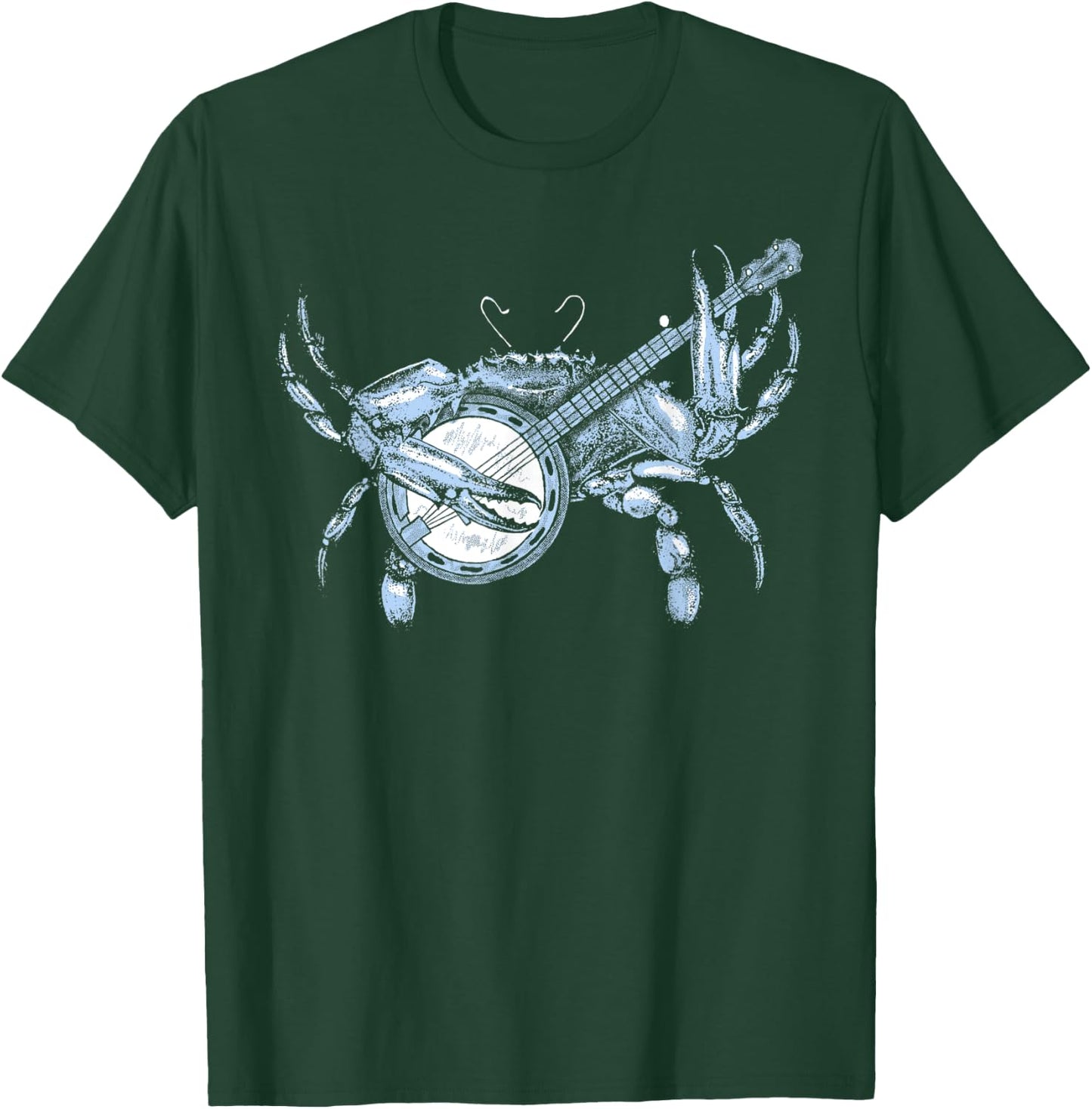 Bluegrass Blue Crab Funny Cute Banjo Chesapeake Bay Vintage T-Shirt - T-Shirt | Forest
