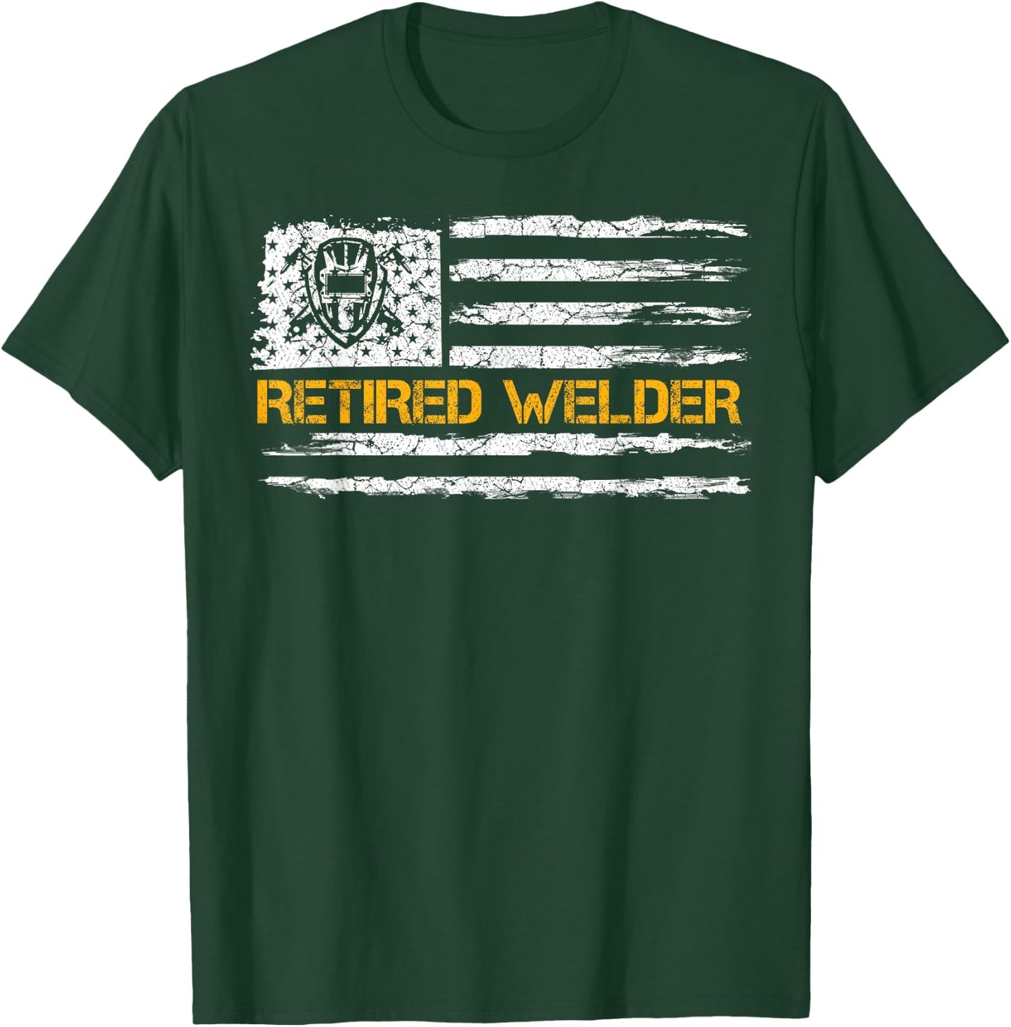 Vintage USA American Flag Retired Welder Retirement Welding T-Shirt - T-Shirt | Forest