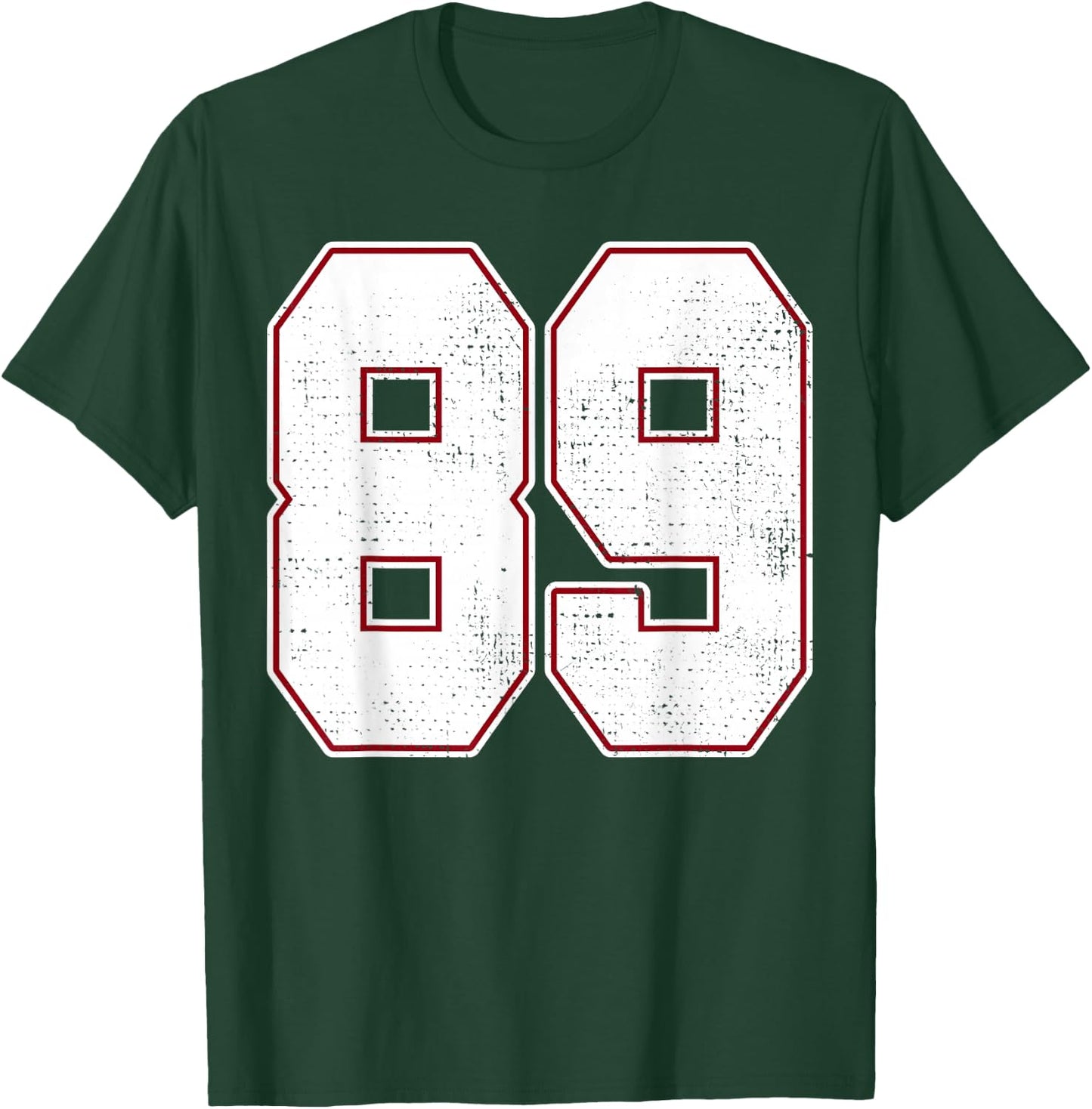 #89 Outline Number 89 Fan Varsity Sports Team Blue Jersey T-Shirt - T-Shirt | Forest
