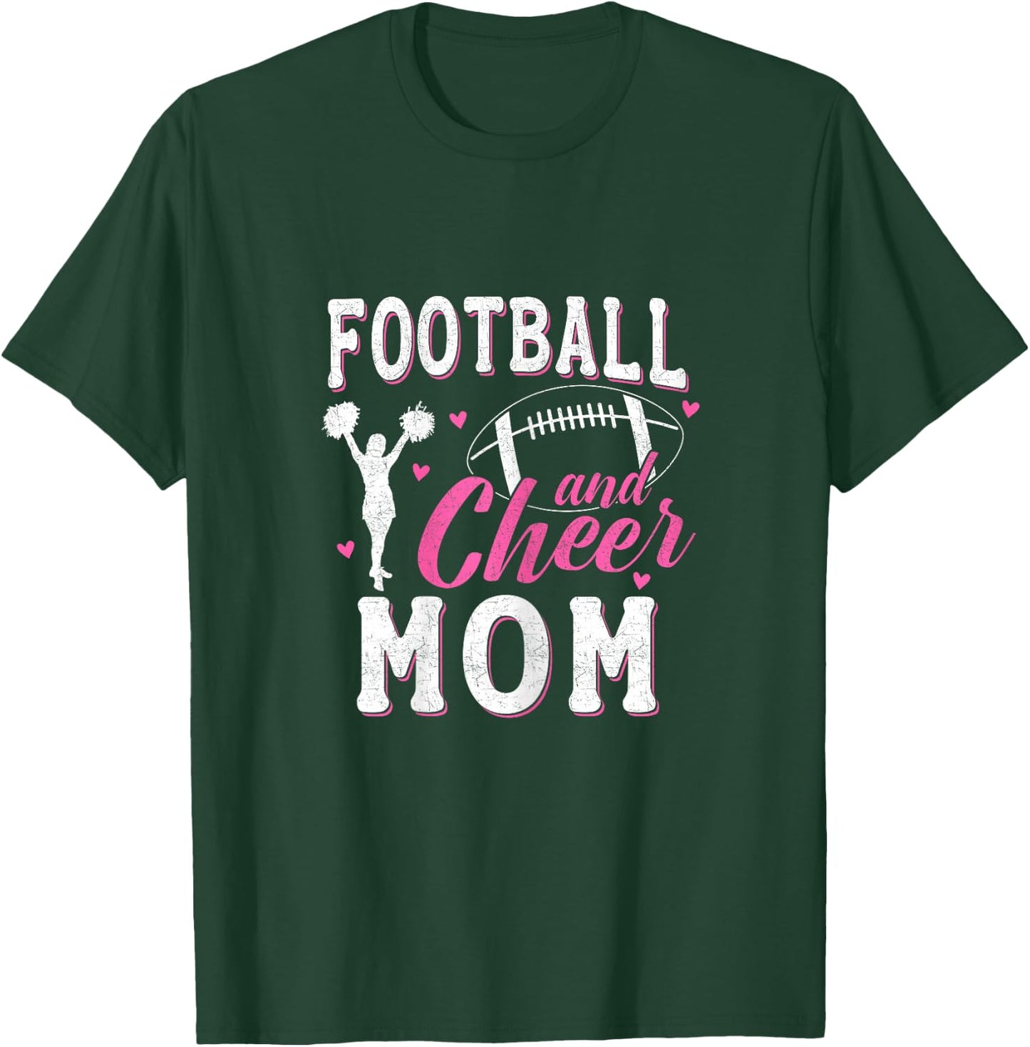 Funny Cheerleading Mom Football and Cheer Mom T-Shirt - T-Shirt | Forest