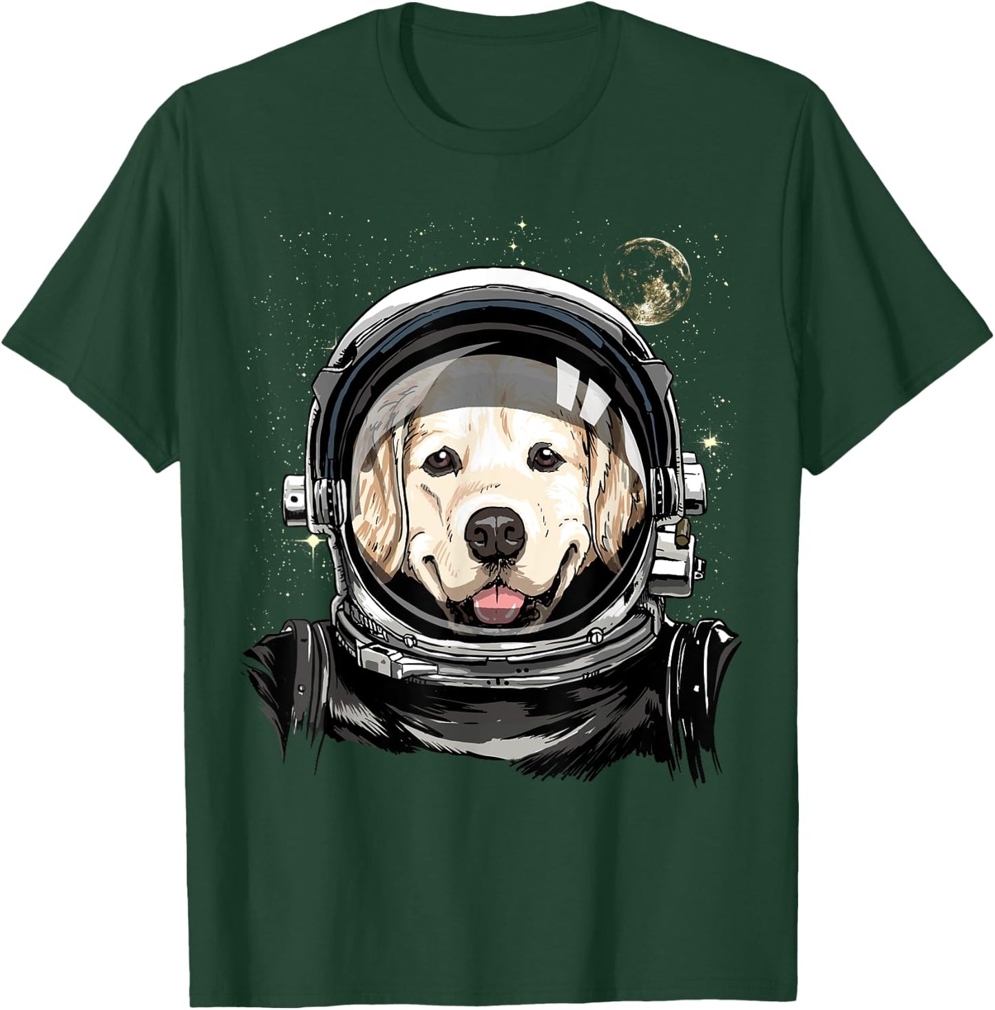 Golden Retriever Astronaut Shirt Dog in Galaxy Space Lover Men Women Girls Kids T-Shirt - T-Shirt | Forest
