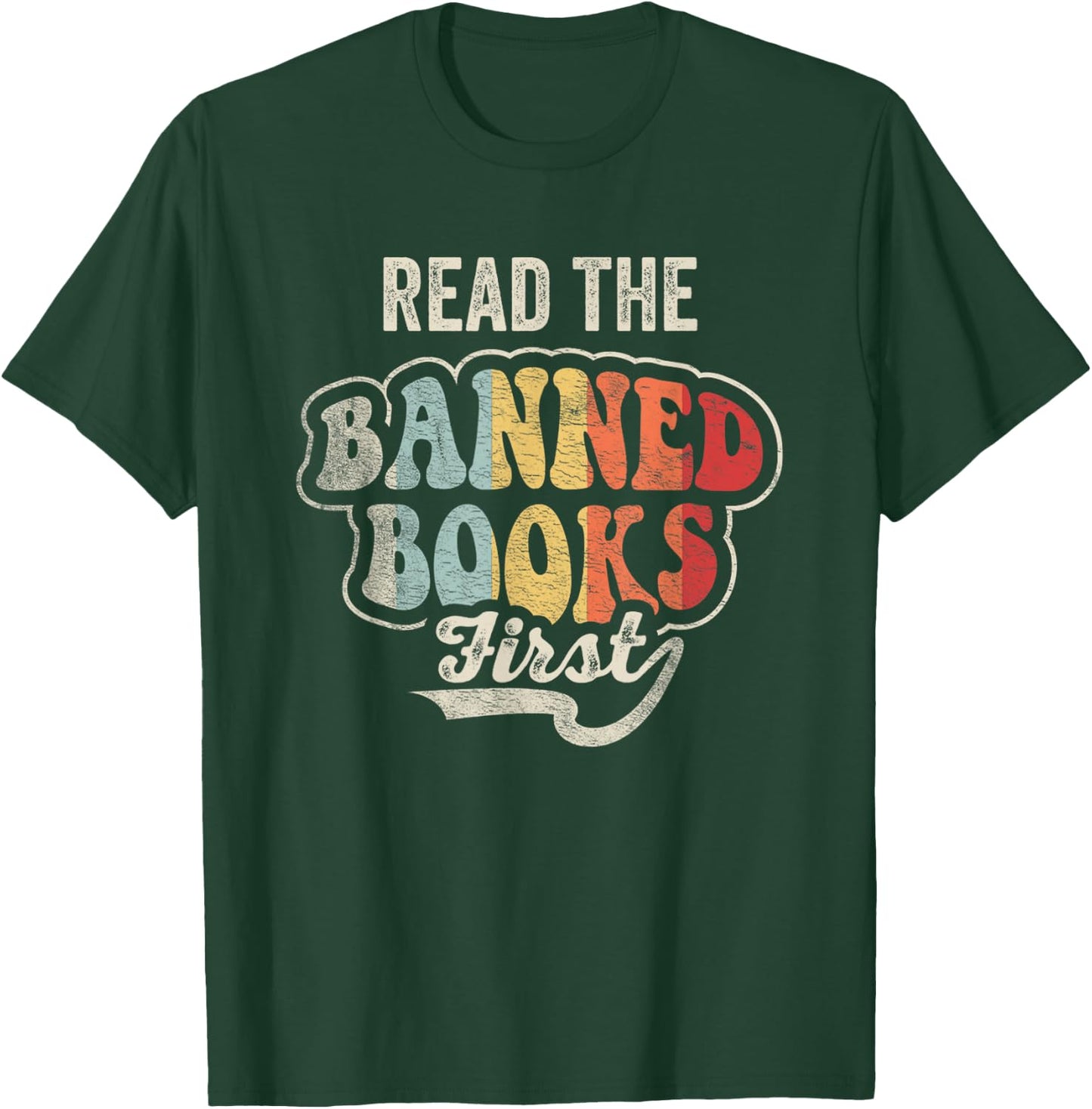 NICE 'N COOL Retro Vintage Read Banned Books First Teacher Librarian T-Shirt - T-Shirt | Forest