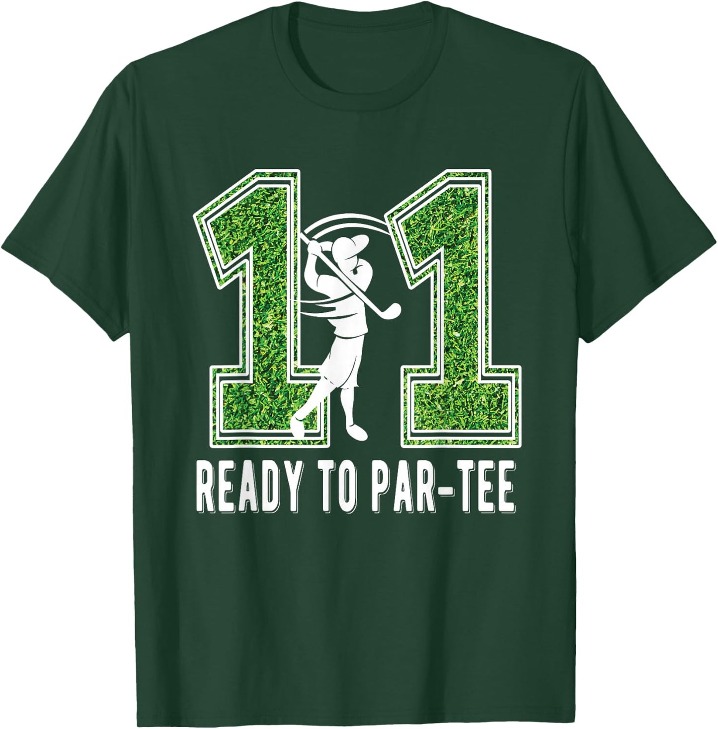 11th Birthday Golfer Boy Eleven Year Old Golf Player T-Shirt - T-Shirt | Forest