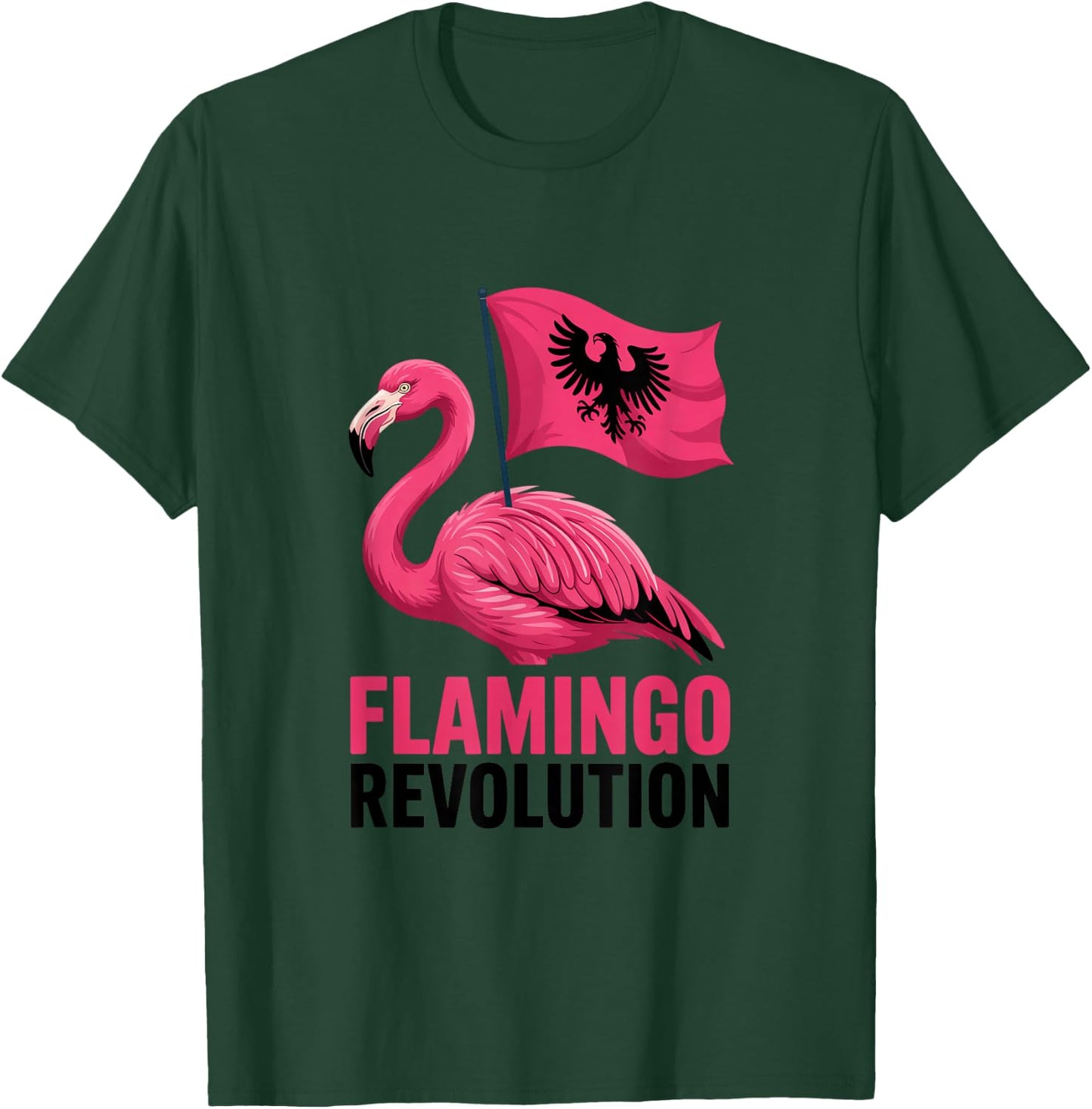 Albania Flag Pink Flamingo Albania is not for Sale T-Shirt - T-Shirt | Forest