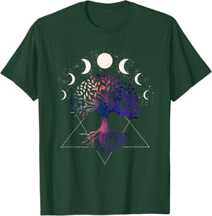 Tree Of Life Spiritual Shirt Moonphases for Yoga T-Shirt - T-Shirt | Forest