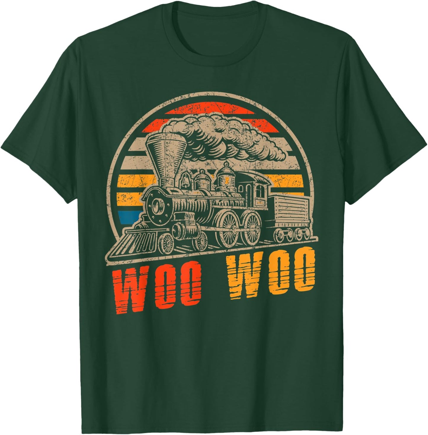 Vintage Trains Woo Woo Retro Vintage Train T-Shirt - T-Shirt | Forest