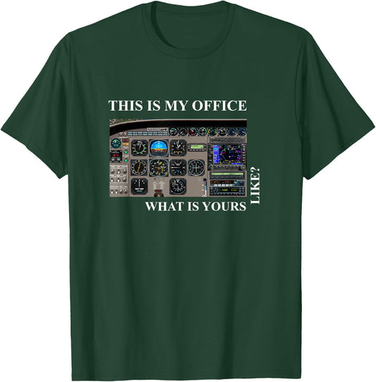 Aviation Pilot - Cessna 172 Cockpit T-Shirt - T-Shirt | Forest