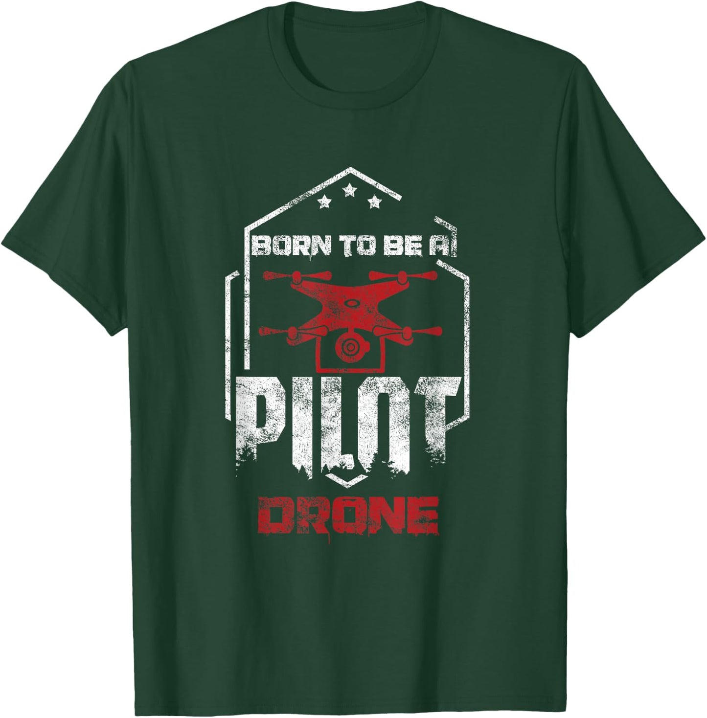 Quadcopter RC Aerial Film Born as a Pilot Drone T-Shirt - T-Shirt | Forest