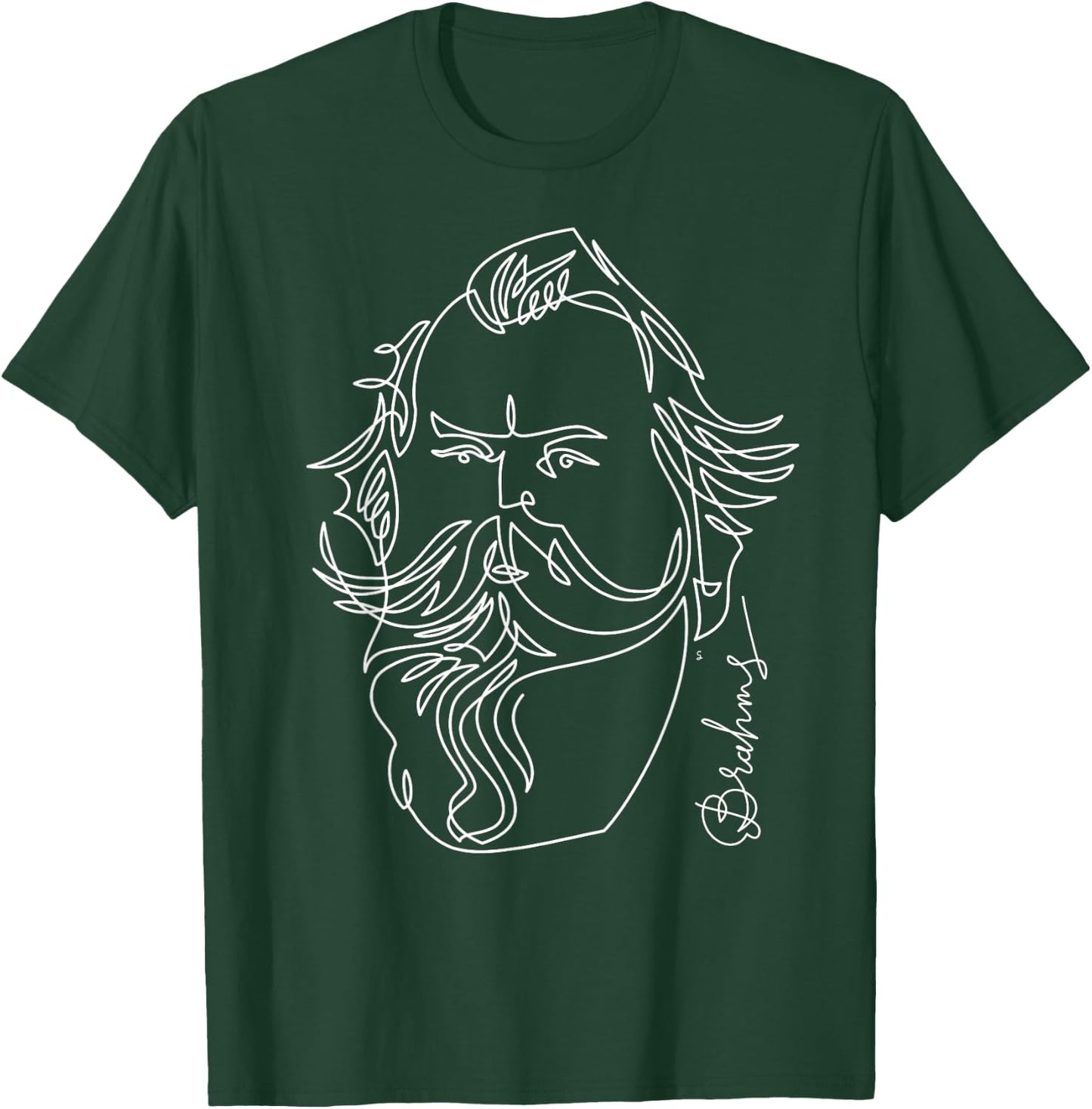 Brahms - Great Composers Classical Portrait Gift T-Shirt - T-Shirt | Forest