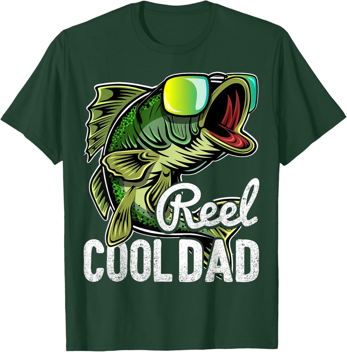 Reel Cool Dad Fishing Sunglasses Funny Father's Day Gift T-Shirt - T-Shirt | Forest