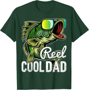 Reel Cool Dad Fishing Sunglasses Funny Father's Day Gift T-Shirt - T-Shirt | Forest