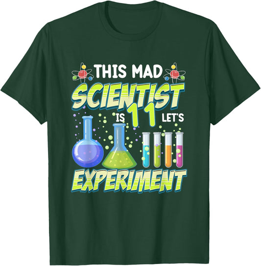 This Mad Scientist Is 11 Funny 11th Birthday Science Party T-Shirt - T-Shirt | Forest