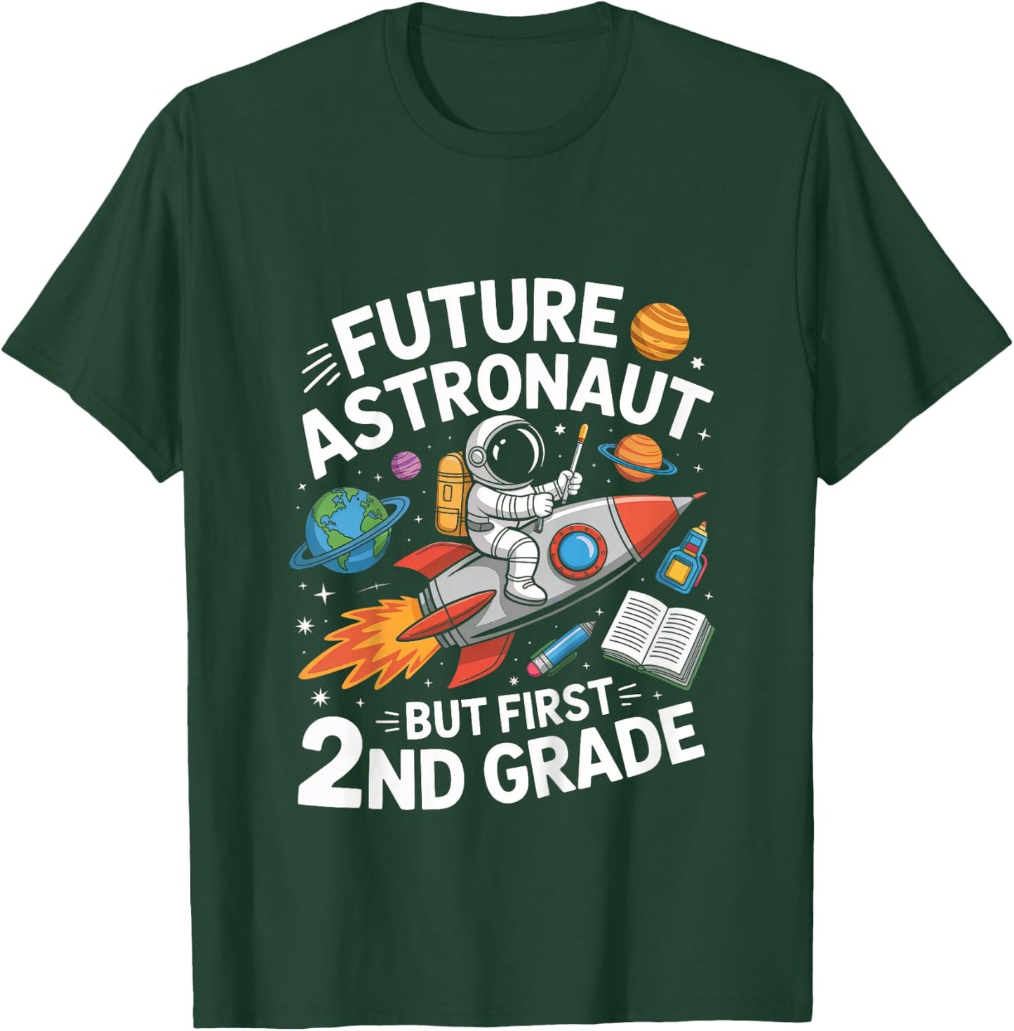 Kids Future Astronaut 2nd Grade Student Back To School Boys Kids T-Shirt - T-Shirt | Forest
