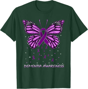 Dementia Awareness Butterfly T-Shirt - T-Shirt | Forest