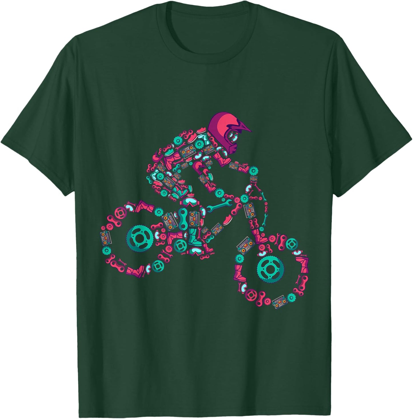 Mountain Bike MTB Downhill Biker Children Boys T-Shirt - T-Shirt | Forest