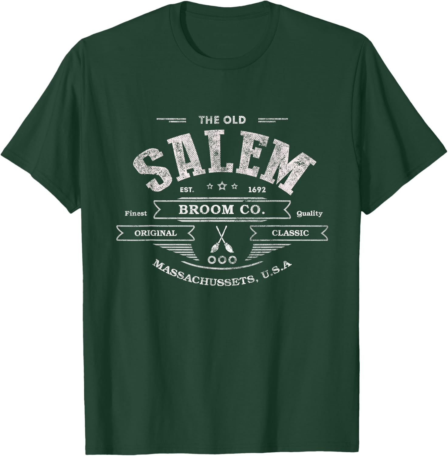 I'm With Witch BROOM CO Witches Company SALEM Brew Factory T-Shirt - T-Shirt | Forest