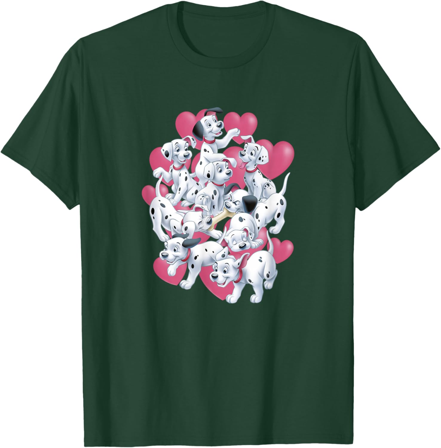 Disney 101 Dalmatians Valentine's Day Puppies & Hearts Small T-Shirt - T-Shirt | Forest