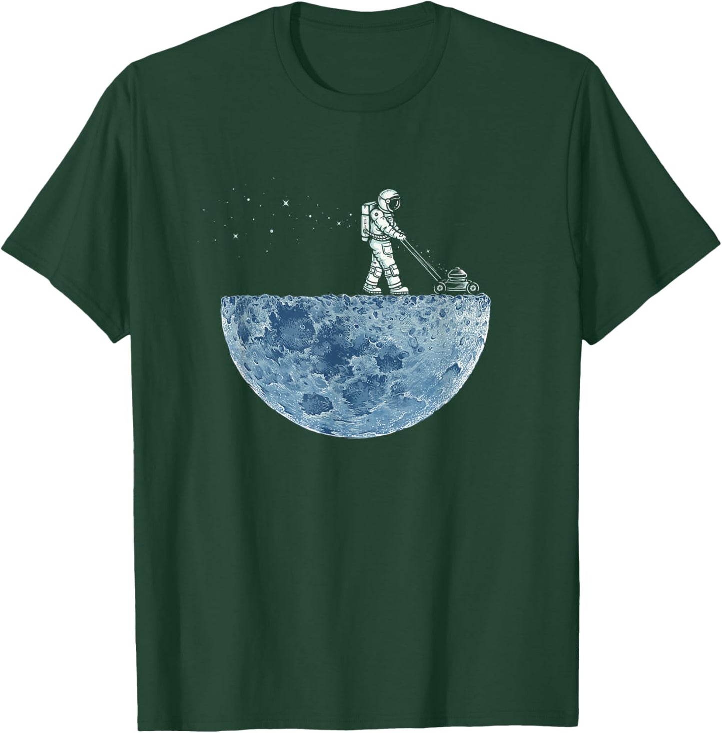 Astronaut Mowing the Moon, "Mown" T-Shirt - T-Shirt | Forest