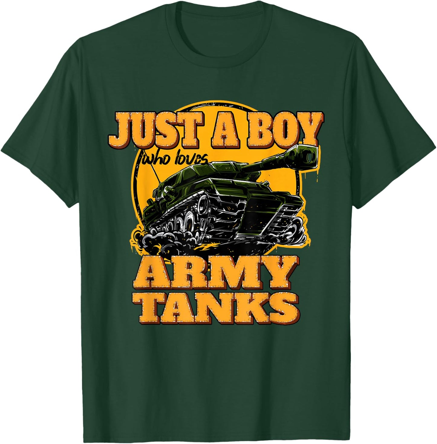 Just a Boy Who Loves Army Tanks Vintage Military Tank T-Shirt - T-Shirt | Forest