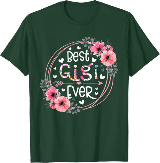 Best Gigi Ever Announcement Mothers Day Grandparents T-Shirt - T-Shirt | Forest