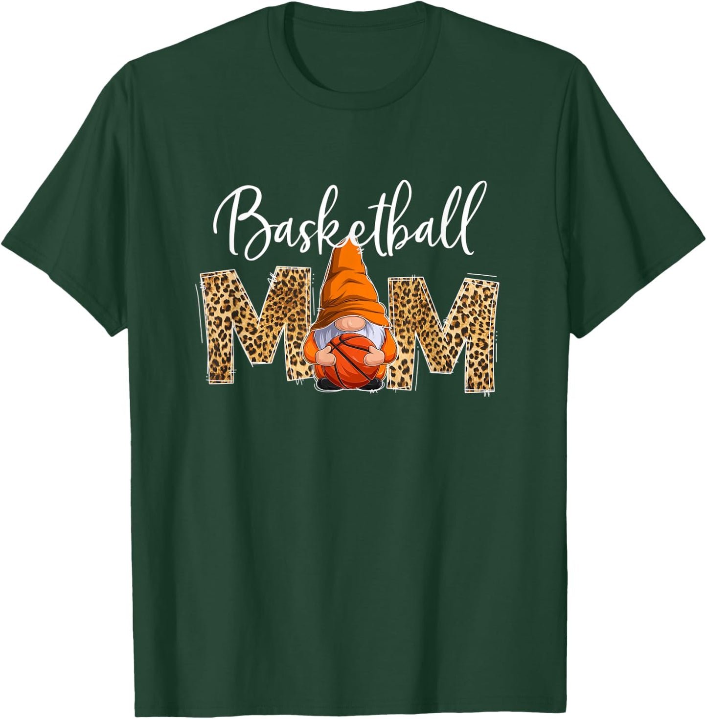 Basketball Mom Life Gnome Game Day Leopard Mother's Day T-Shirt - T-Shirt | Forest