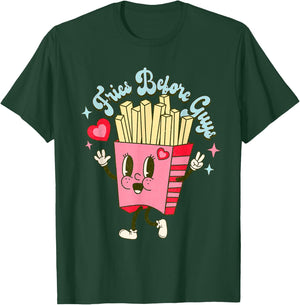 Valentine's Day Fries Before Guys, Best Friends Forever, BFF T-Shirt - T-Shirt | Forest