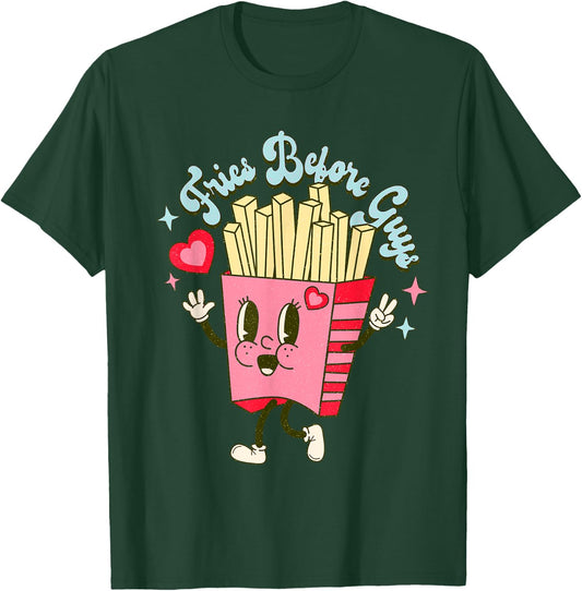 Valentine's Day Fries Before Guys, Best Friends Forever, BFF T-Shirt - T-Shirt | Forest