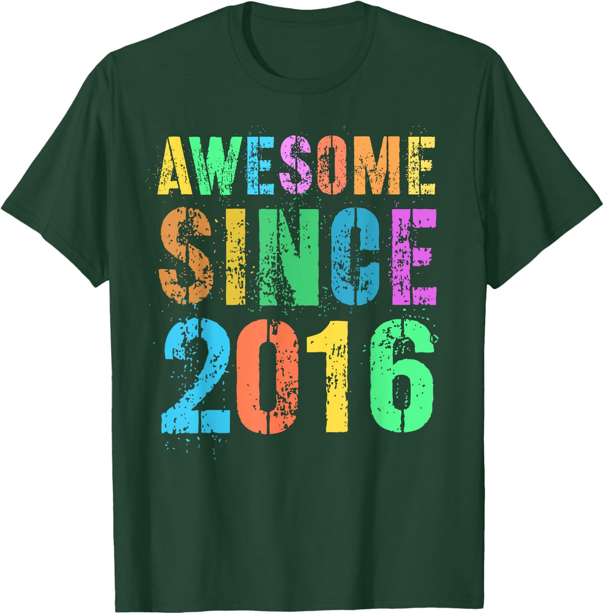 Vintage AWESOME SINCE 2016 10th Birthday Boy Girl My Tenth T-Shirt - T-Shirt | Forest