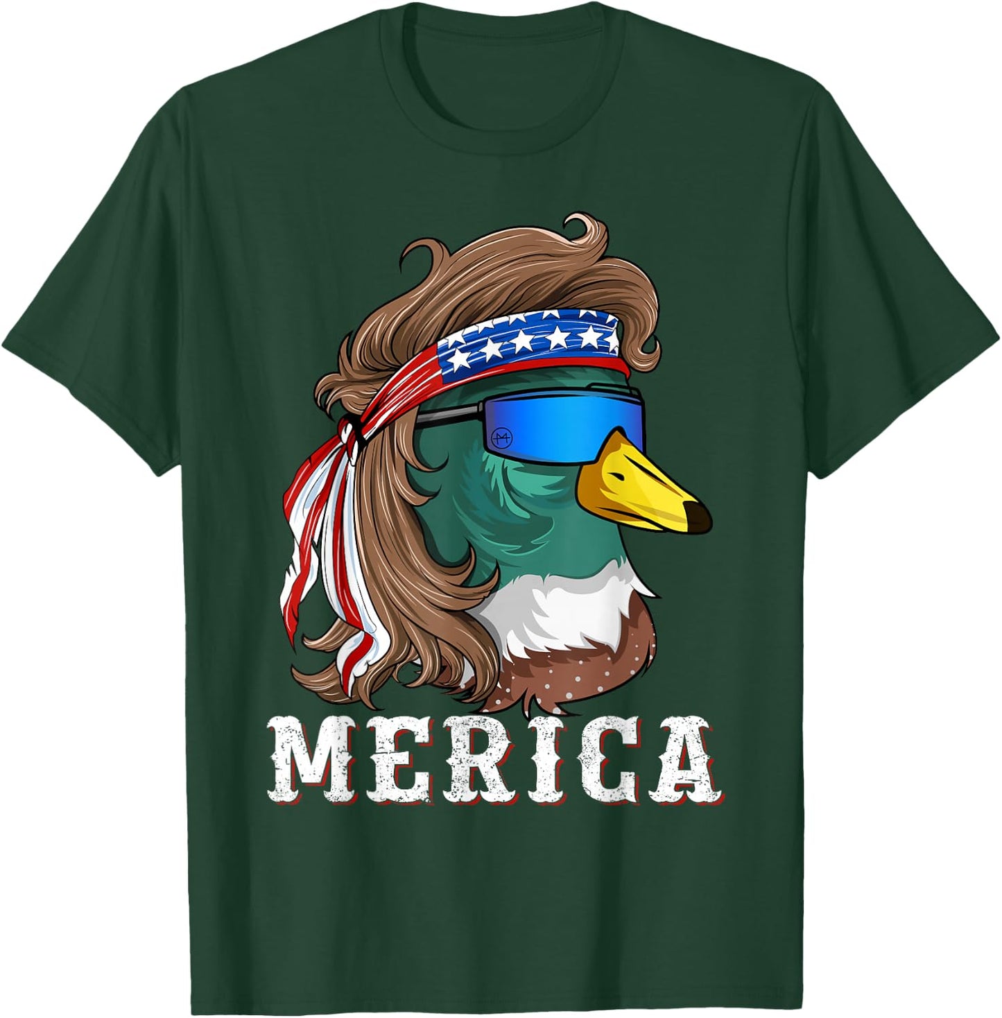 Patriotic Mallard Duck Hunting American Waterfowl Hunter T-Shirt - T-Shirt | Forest