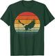 Eagle Hawk Vintage Sunset Retro Art Design Animal Print Black -Adults Small Classic Fit Pull On Short Sleeve Cotton Blend Machine Wash T-Shirt - T-Shirt | Forest