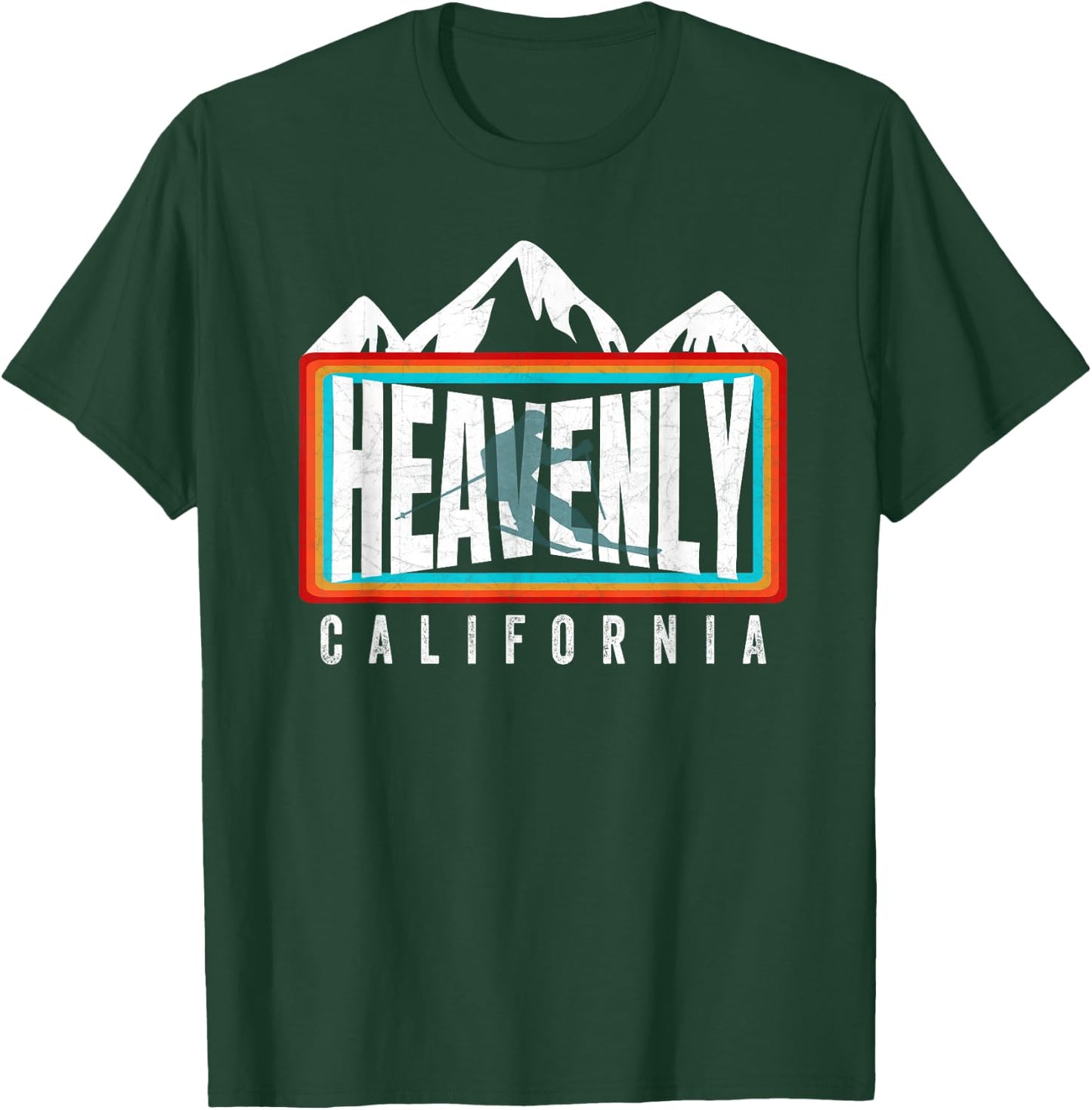 Heavenly Ski California Skiing Lake Tahoe CA Cool Skier Gear T-Shirt - T-Shirt | Forest