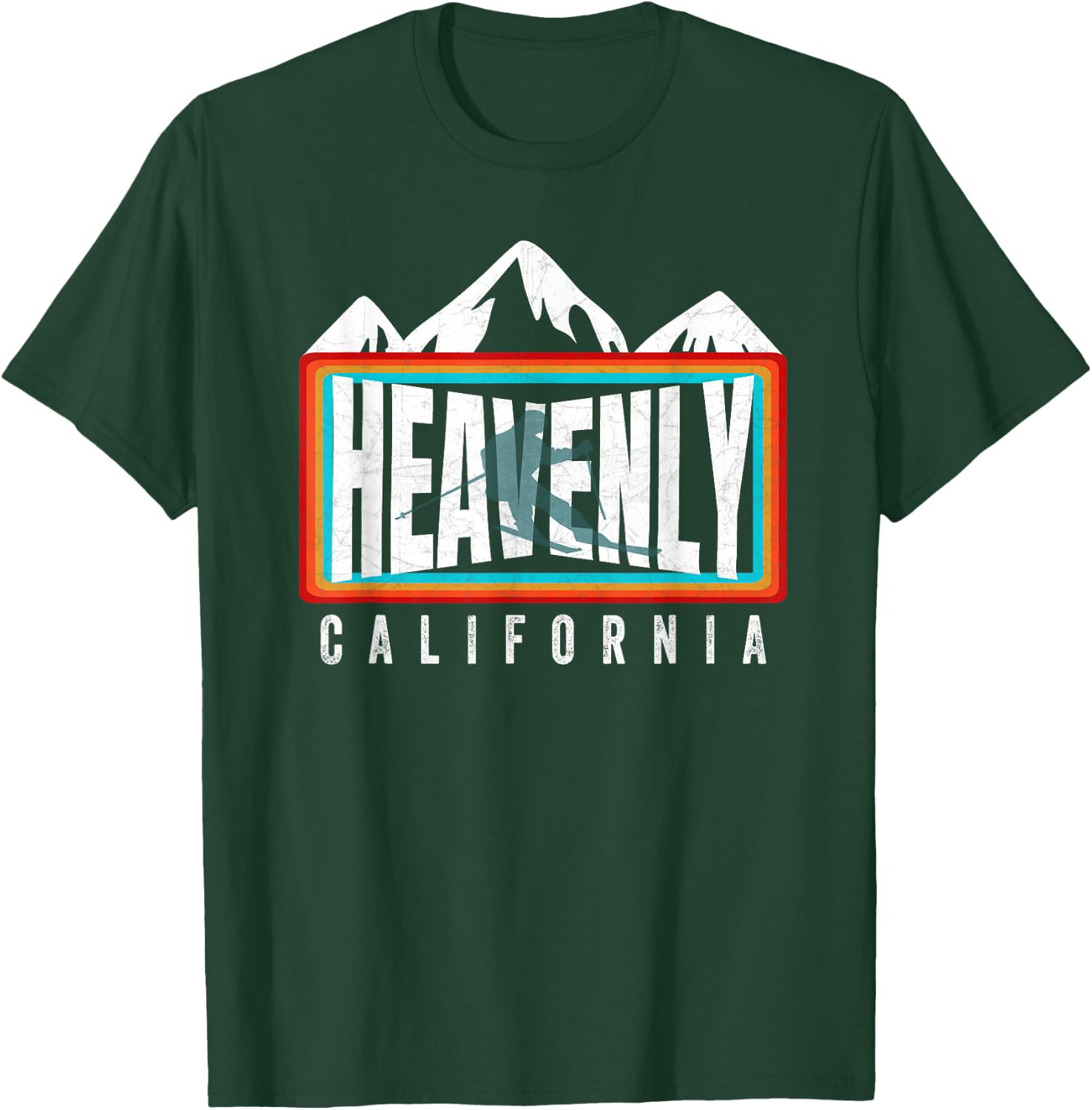 Heavenly Ski California Skiing Lake Tahoe CA Cool Skier Gear T-Shirt - T-Shirt | Forest