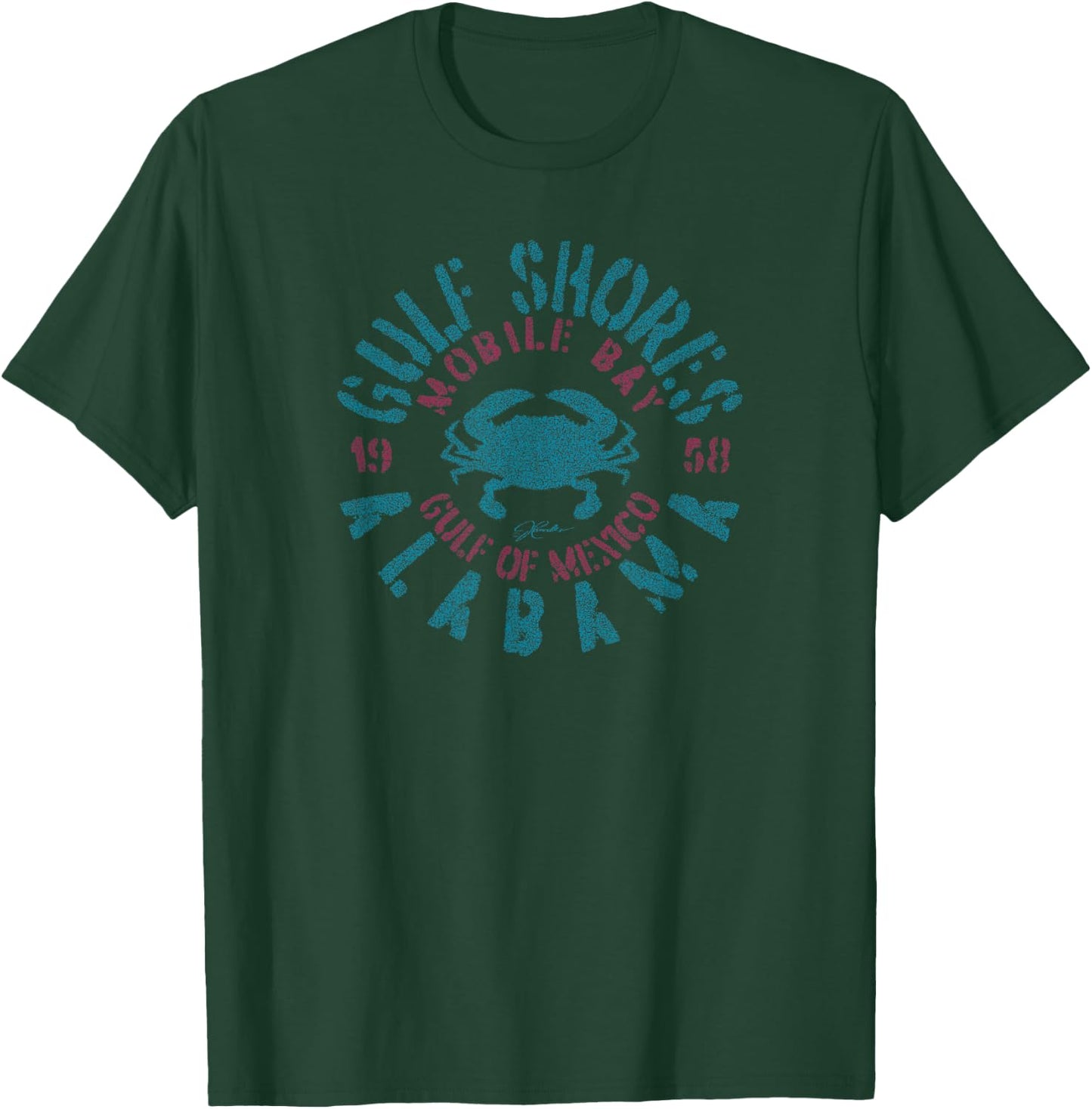 JCombs: Gulf Shores, AL, with Blue Crab T-Shirt - T-Shirt | Forest