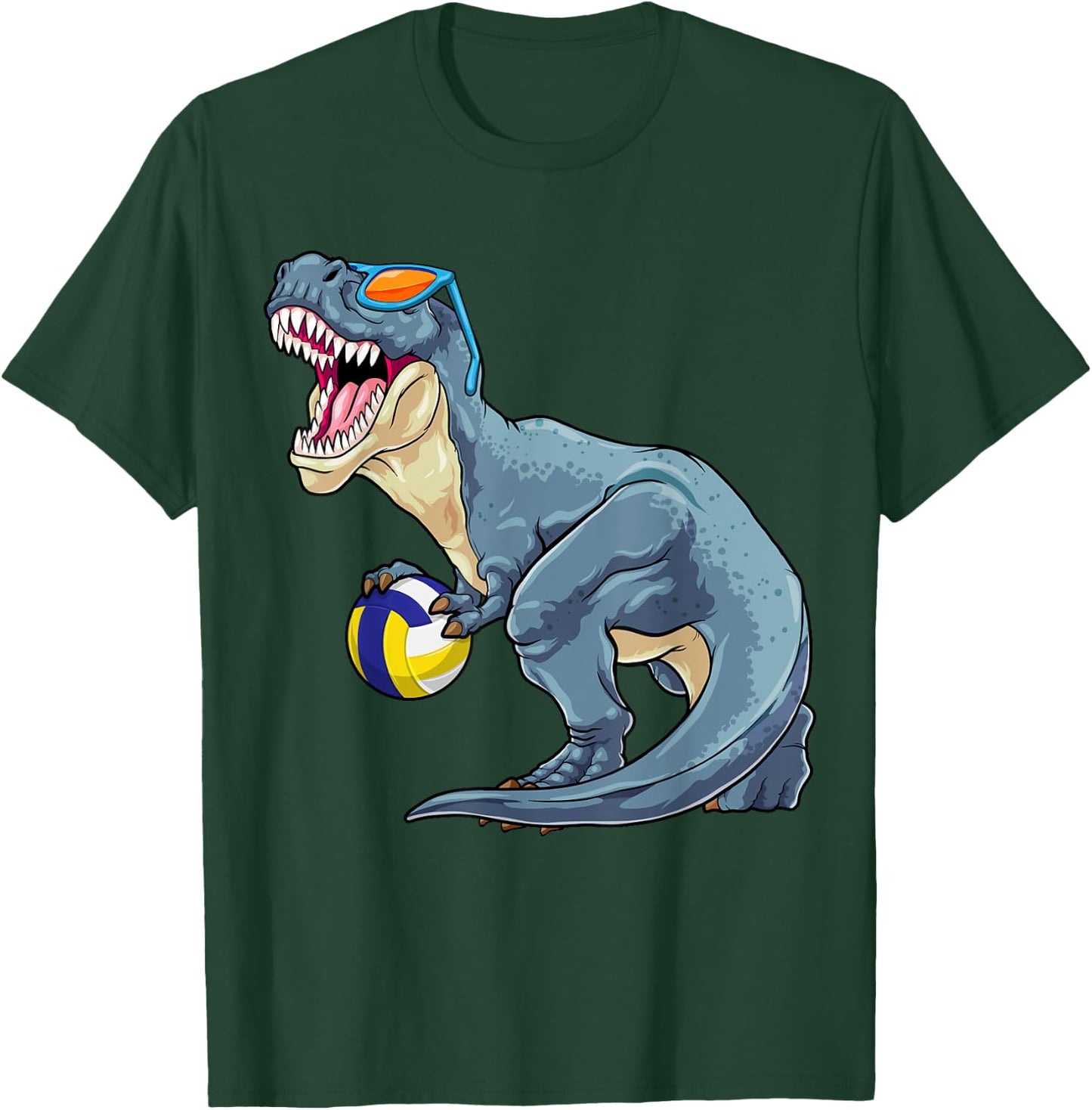 Trex Dinosaur Volleyball Cute Sport Toddler Player Kids Boys T-Shirt - T-Shirt | Forest
